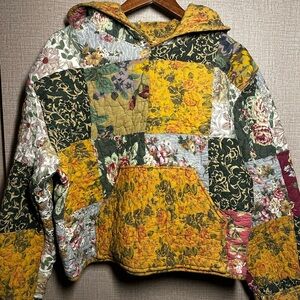 Handmade Patchwork Floral quilt hoodie